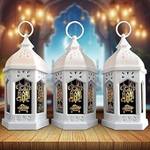 3Pcs Ramadan Lantern Lights(8" Tall) Ramadan Decorations