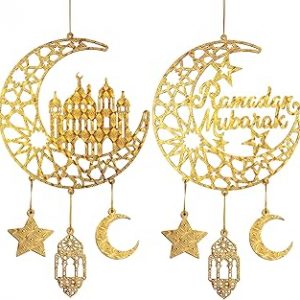 2 Pieces Eid Mubarak Door Sign