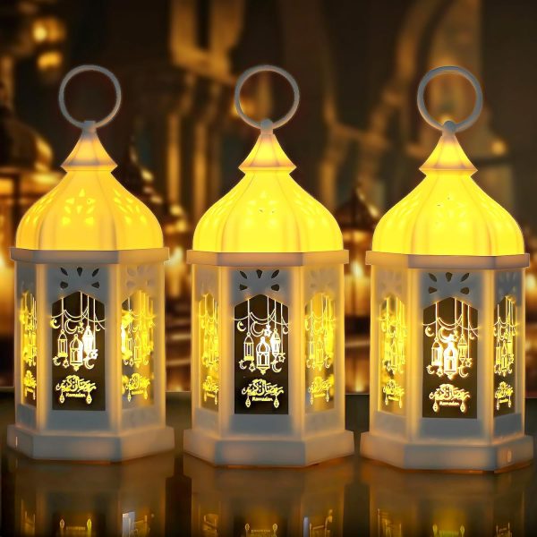3Pcs Ramadan Lantern Lights(8" Tall) Ramadan Decorations - Image 2