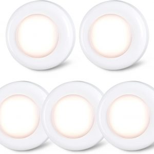 STAR-SPANGLED LED Push Tap Light, Portable Under Cabinet Lighting Puck Lamp, Night Touch DIY Stick On